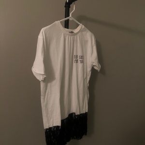 Forever 21 Graphic Tee with black lace